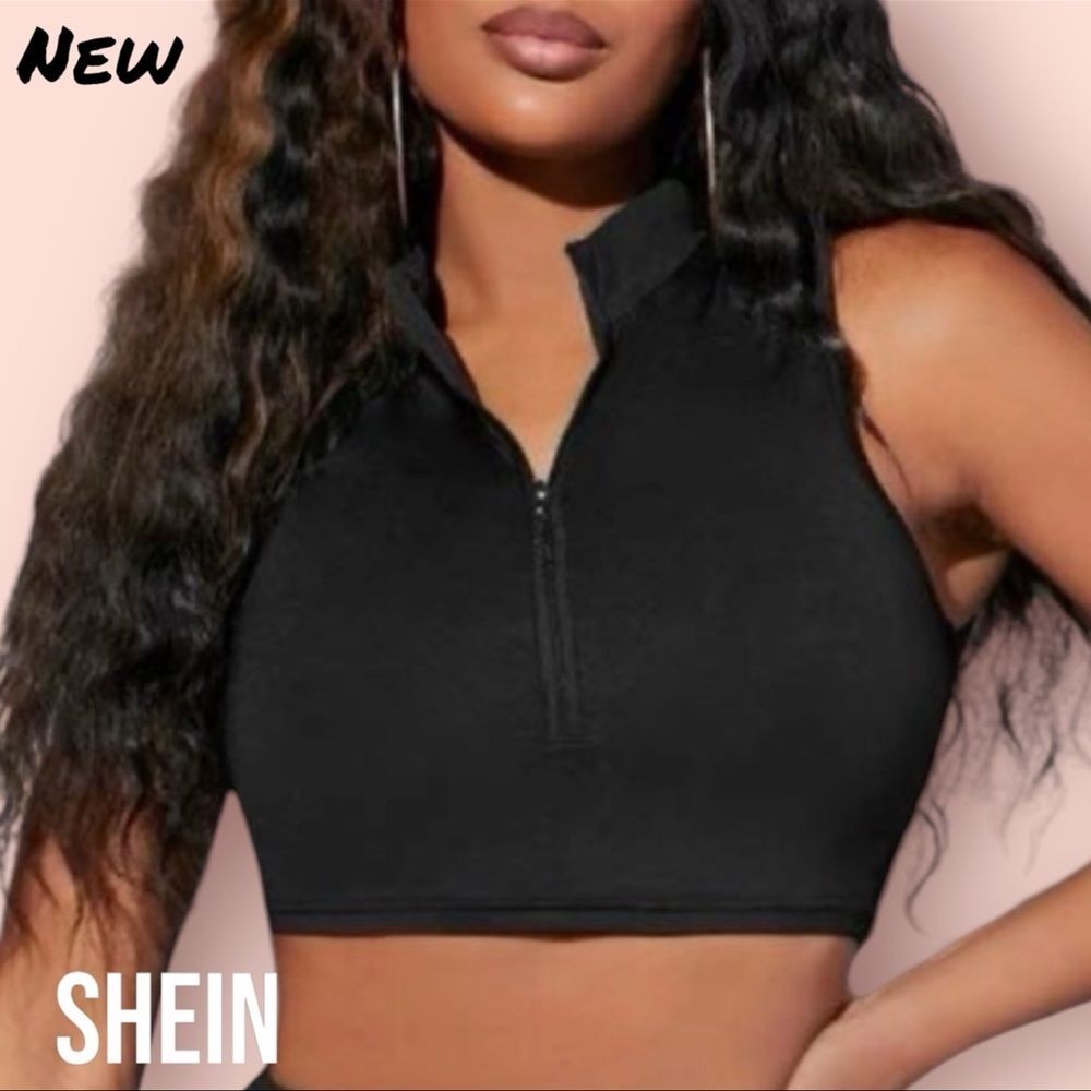 Preowned Shein SXY Crop Top Zip Up tank top - Size small
